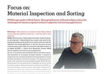 Why optimised SWIR lenses are key to material inspection and sorting